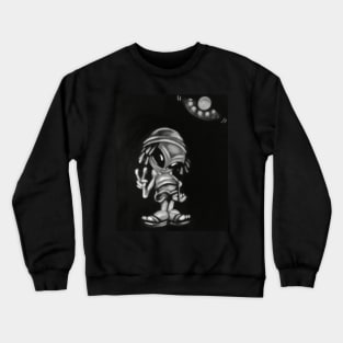 Vintage Black and White Alien and Saucer Crewneck Sweatshirt